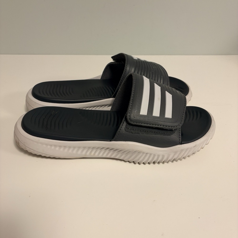 Adidas Alphabounce Slide 2.0 Black White Mens 9 Sandal Adjustable Strap